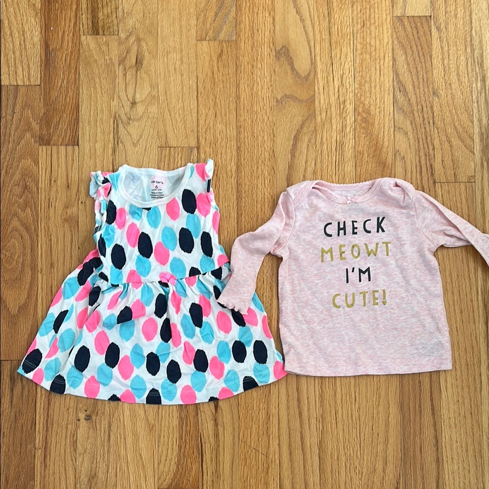 Carter's Black and Pink Polka Dot Sundress